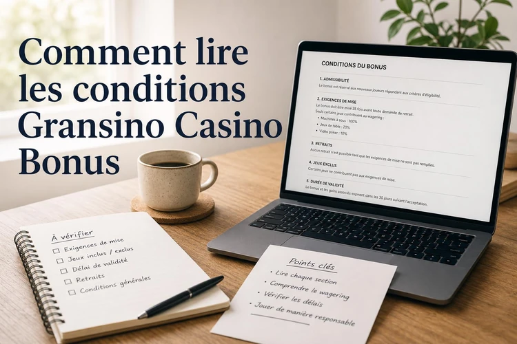 Comment lire les conditions Gransino Casino Bonus