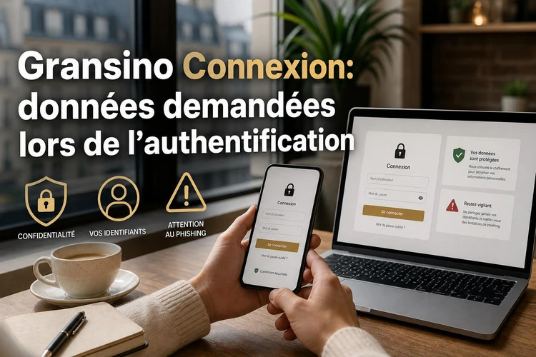 Gransino Connexion: données demandées lors de l’authentification